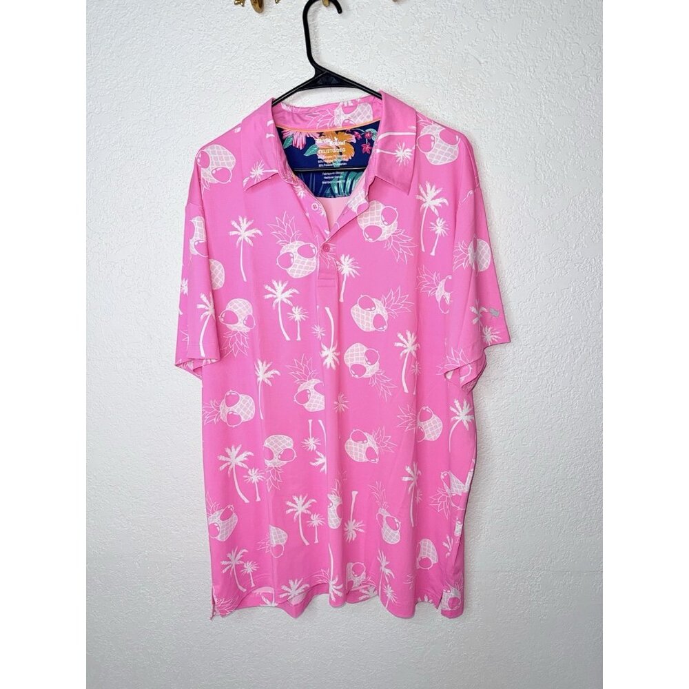 Birdie Bound Polo Mens 2XL Pink Pineapple Performance Golf Polo Performance Y1